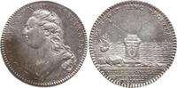 Frankreich, Königreich, Stadt Lille Silberjeton Louis XVI., v. Droz, Chambre de Commerce de Lisle, Segelschiffe auf hoher See -
