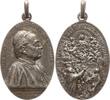 Vatikan Tragbare versilberte hochovale Bronzemedaille Pius XI., 1922 - 1939, v. Blancho, Proklamation der hl. Teresa vom Kinde Jesu -