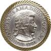 Berühmte Personen - Musiker und Komponisten Teilversilberte und -vergoldete Bronzemedsaille auf den Komponisten Wolfgang Amadeus Mozart, 1756 - 1791 -