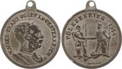 Kaiserreich Österreich Kleine tragbare versilberte Bronzemedaille Franz Joseph I., auf den Beginn des 1. Weltkriegs, Völkerkrieg 1914 -