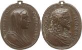 Wallfahrt Tragbare, hochovale Bronzegussmedaille Jesusbüste n.r. ECCE HOMO / Marienbüste n.r MATER SALVATORIS ORA PRO NOB -
