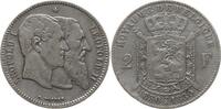 Belgien, Königreich 2 Francs Leopold II., 1865 - 1909, 50 Jahre Staatsgründung -