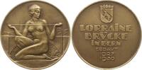Schweiz - Bern Bronzemedaille v. Burkhard bei Huguenin, Einweihung der Lorrainebrücke, Frau mit Senkblei -