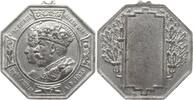 Großbritannien, Königreich Oktogonale Zinnmedaille George V., 1910 - 1936, 25. Regierungsjubiläum, Brb. mit Queen Mary -