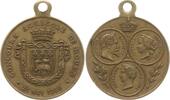 Frankreich, Kaiserreich, Stadt Rouen Tragbare Bronzemedaille Napoleon III., Concours Agricole, Portrait Napoleon, Eugenie und Prince Napoleon -
