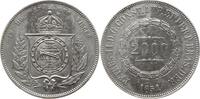 Brasilien 2000 Reis 1854 Pedro II., 1831 - 1889 Besser als sehr schön, min. gereinigt