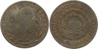 40 Reis auf 80 Reis 1832 R (1835) Brasilien Pedro II., 1831 - 1889, Rio de Janeiro, Gegenstempel auf 80 Reis Sehr schön