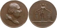 Frankreich, Königreich Große Bronzemedaille Ludwig XVIII., v. Andrieu, Hochzeit Marie Fernandine Luise mit dem Duc de Berry -