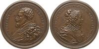Frankreich - Lothringen Bronzemedaille v. St. Urbain, auf Herzog Karl III., 1545 - 1608 und Gemahlin Claudia von Valois -