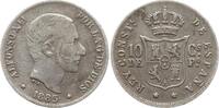 Philippinen 10 Centavos Alfonso XII. von Spanien, 1874 - 1885, Manila -