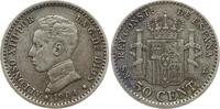 Spanien, Königreich 50 Centimos Alfonso XIII., 1886 - 1941 -