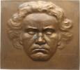 Berühmte Personen - Musiker und Komponisten Große einseitige Bronzeplakette v. Hartig, auf den 100. Todestag Ludwig van Beethoven, 1770 - 1827 -