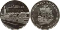 Hamburg, Stadt Cu-Ni Medaille St. Pauli Landungsbrücken / Wapen von Hamburg, Hamburger Konvoyschiff 18. Jh. -
