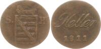 Sachsen-Hildburghausen, Herzogtum 1 Heller Friedrich, 1784 - 1826, Wertziffer nicht ausgeprägt oder starke Prägeschwäche -