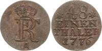 Brandenburg-Preußen 1/48 Taler Friedrich II., 1740 - 1786, Berlin, Beizeichen Sterne, stark kupferhaltig -