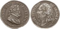 Frankreich, Königreich Minatur Silbermedaille Ludwig XVIII., 1814 - 1824, v. Dubois und Puymaurin, auf Heinrich IV. -