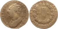 Frankreich, Constitution 12 Deniers Paris, Glockenmetall -