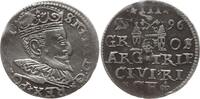 Polen, Königreich 3 Groschen (Dreigröscher , Trojak) Sigismund III., 1587 - 1632, Riga -