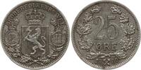 Norwegen 25 Öre Oskar II., 1872 - 1905, Kongsberg -