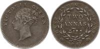 Indien, East India Company 2 Annas Victoria, 1837 - 1901, Calcutta, ohne Inschrift am Halsabschnitt -
