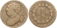 Frankreich, Constitution 12 Deniers Paris, An 4, Glockenmetall (mdc) -