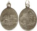 Frankreich, Stadt Lourdes Kleine hochovale tragbare Medaille Wallfahrt, Kirche und Grotte von Lourdes -