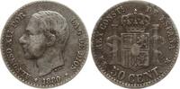 Spanien, Königreich 50 Centimos Alfonso XII., 1874 - 1885 -