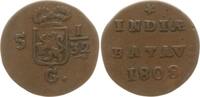 Niederländisch-Ostindien 1/2 Duit (5 = 1/32 Gulden) Louis Napoleon, 1806 - 1810, Holland -