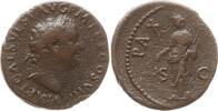 Römische Kaiserzeit As Titus, 79 - 81, Belorb. Kopf n.r. / Pax steht n.l., hält Zweig und Caduceus -