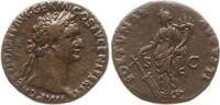 Römische Kaiserzeit As Domitian, 81 - 96, Fortuna steht n.l. hält Ruder und Füllhorn -