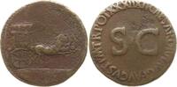 Römische Kaiserzeit Sesterz Tiberius, 14 - 37, Rom, Triumphalquadriga ohne Lenker nach rechts -