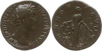 Römische Kaiserzeit Sesterz Antoninus Pius, 138-161, Annona steht n.l. hält Ruder und Kornähren über Modius -