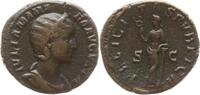 Römische Kaiserzeit Sesterz Julia Mamaea, 222 - 235, Felicitas n.r., stützt sich auf Säule, hält Caduceus -