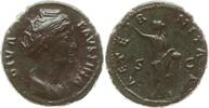 Römische Kaiserzeit Dupondius oder As Faustina I, Diva, Pietas steht n.l., hält Weihrauchdose, rechte Hand erhoben -