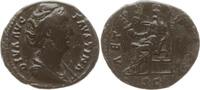 Römische Kaiserzeit Dupondius oder As Faustina I., Diva, Aeternitas auf Thron, hält Phönix auf Globus und Szepter -