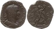 Römische Kaiserzeit Sesterz Philippus I. Arabs, 244 - 249, Victoria schreitet n. r., hält Palmzweig u. Kranz -