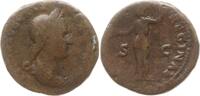 Römische Kaiserzeit As Sabina, Gattin des Hadrian, Juno steht nach links, hält Patera und Zepter -