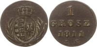 Polen, Herzogtum Warschau 1 Grosz (Cu Groschen) Friedrich August I. v. Sachsen, als Herzog, 1807 - 1815 -