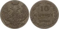 Polen unter Russland 10 Groszy Nikolaus I., 1825 - 1855, Warschau -