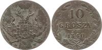 Polen unter Russland 10 Groszy Nikolaus I., 1825 - 1855, Warschau -
