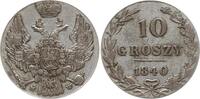 Polen unter Russland 10 Groszy Nikolaus I., 1825 - 1855, Warschau -