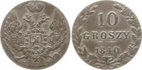 Polen unter Russland 10 Groszy Nikolaus I., 1825 - 1855, Warschau -