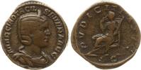Römische Kaiserzeit Sesterz Otacilla Severa, 244-249, Pudicitia stitz n.l., hält Zepter und lüftet Schleier -