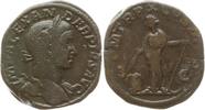 Römisches Kaiserreich Sesterz Severus Alexander, 222-235, Annona steht n.l. hält Anker und Ähren über Modius -