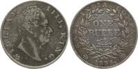 Indien 1 Rupie William IV., 1830 - 1837, East India Company, F inkus am Halsabschnitt -