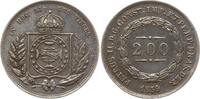 200 Reis 1859 Brasilien Pedro II., 1831 - 1889, Jahreszahl 8 im Stempel geändert (aus 1759 ? date error) Sehr seltene Variante, sehr schön - vorz...