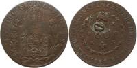 40 Reis 1828 R (1835) Brasilien Pedro II., 1831 - 1889, Rio de Janeiro, Gegenstempel auf 80 Reis von Pedro I. Gutes sehr schön