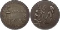 Frankreich, 3. Republik, Paris Bronzemedaille, versilbert v. A. Charpentier, a.d. Eiffelturm, Weltausstellung, Souvenir de l'Ascension -