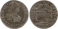 Mexiko unter Spanien 1/2 Real Carlos IV., 1788 - 1808, Potosi, Jahreszahl im Stempel geändert -