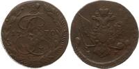 Russland 5 Kopeken Katharina II., 1762 - 1796, Ekaterinburg, ungew. dünner Schrötling -